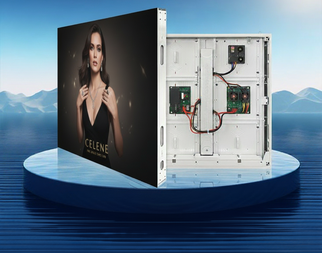 A P2 LED screen mounted on a taxi roof, displaying a vibrant lottery advertisement with high clarity, seen with a streetcar in the background.